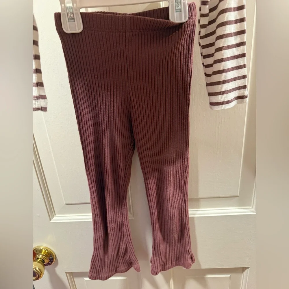 Nicole Miller Toddler Girls Brown and Cream Striped Set